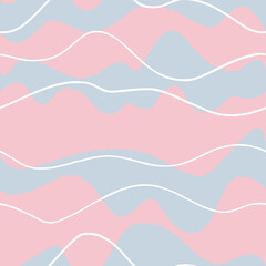 Fototapeta premium seamless pattern with pink, blue and white waves