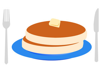 バターパンケーキイラスト