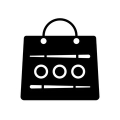 Sushi delivery glyph icon. Bag for sushi delivery