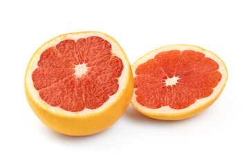 Fototapeta na wymiar Red grapefruits, isolated on white background