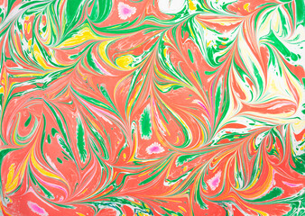 Image of colored traditional turkish ebru art abstract background, pattern