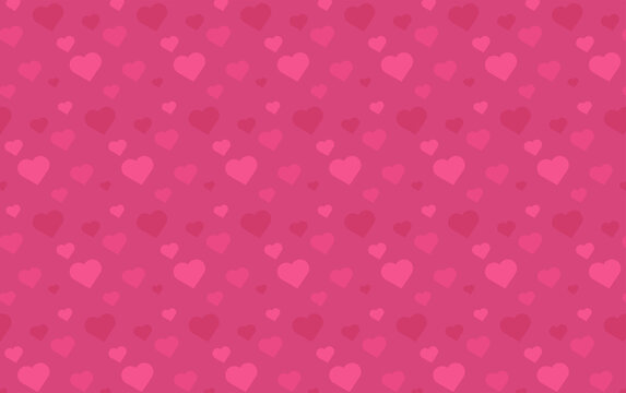 cute pink background with hearts Valentine's Day vector pattern swatch