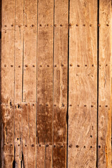 Traditional artisan entrance door made of wood in oldtown kasbah Morocco