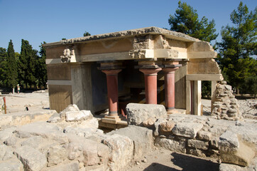 Details of Knossos palace near Heraklion, island of Crete, Greece

