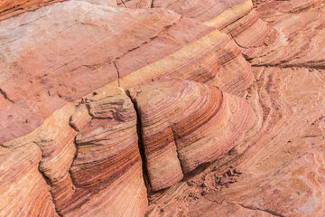 Pastel Colored Rock Formations Along  Kaolin Wash, Valley of Fire State Park, Nevada, USA