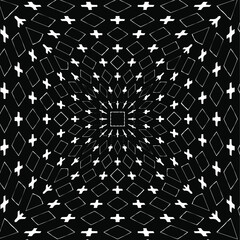 Geometric vector pattern with triangular elements. abstract ornament for wallpapers and backgrounds. Black and white colors. 