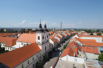 Obraz premium The panorama view of Trnava historical center, Slovakia