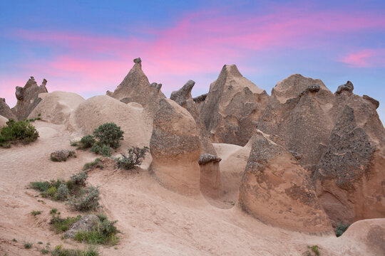 Unique geological formations in Devrent, Imagination Valley in Cappadocia, Central Anatolia, Turkey. Goreme National Park.