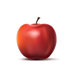 Red apple isolated on white background. Vector illustration realistic
