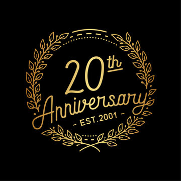 20 years anniversary celebrations design template. 20th logo. Vector and illustrations.