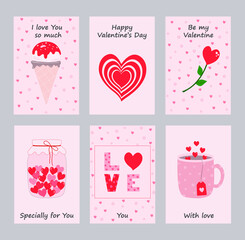 set of valentine cards