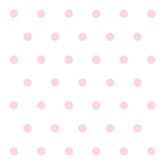 Valentines day pattern polka dots. Template background in pink and white polka dots . Seamless fabric texture. Vector illustration