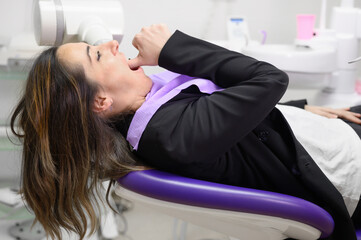 Young woman suffering from toothache. High quality photo