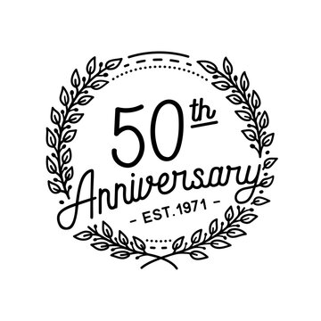 50 years anniversary celebrations design template. 50th logo. Vector and illustrations.