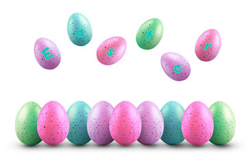 Easter eggs isolated on white