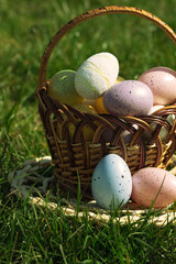 Easter eggs. Easter background. Colorful easter eggs multicolored