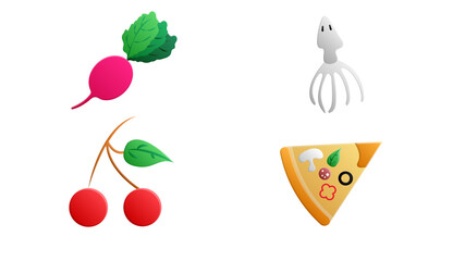 Various images set. Background for printing, design, web. Usable as icons. Seamless. Colored