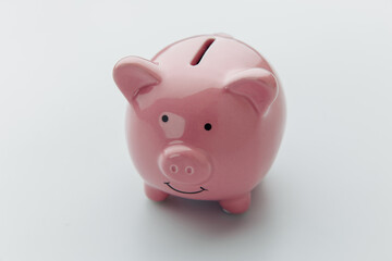 Finance, saving money concept. Piggy bank on a white background.