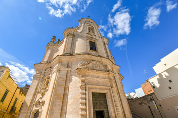 The medieval Chiesa del Purgatorio or Church of the Purgatory in Matera, Italy