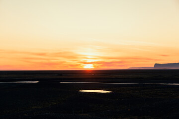 Sunset in the plain