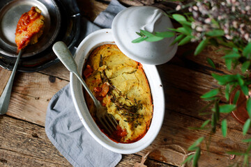 Mushroom and Cauliflower Vegan Shepherds Pie.