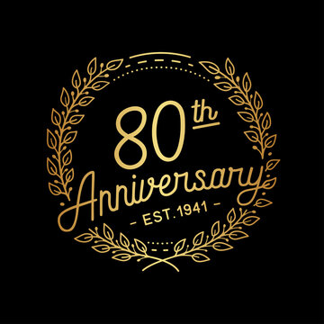 80 years anniversary celebrations design template. 80th logo. Vector and illustrations.