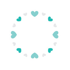 Heart Circle Logo, Heart Logo, Round Hearts, Heart Border Vector Illustration Background, Valentine's Day Border
