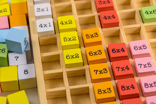 colorful wooden multiplication table,  children's educational toy