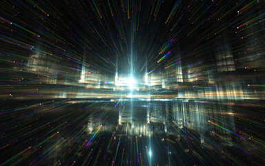 Quantum world, speed of light. Quantum mechanics, spectral shift
