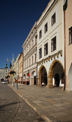 Fototapeta na wymiar Ottokar II square in Ceske Budejovice. Czech Republic
