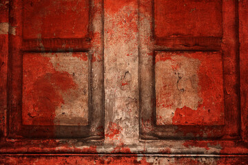 The old wall. blank background, old surface texture with red color