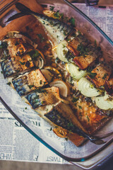 grilled fish with vegetables