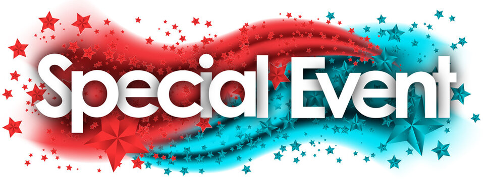 special event in stars colored background