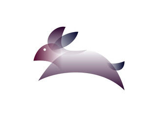 Fototapeta premium Vector rabbit in gradient style. Digital art