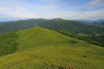 Obraz premium Landscape of Carynska in spring, Bieszczady National Park, Poland