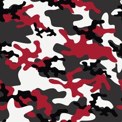 red military camouflage vector seamless pattern