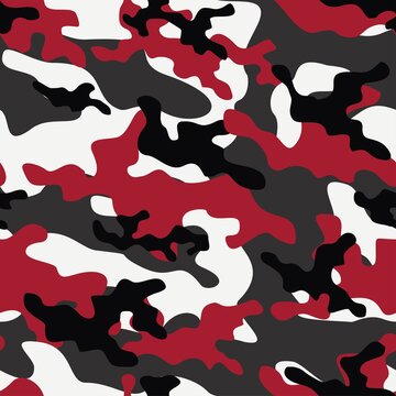 Red Army Camouflage Vector Seamless Print