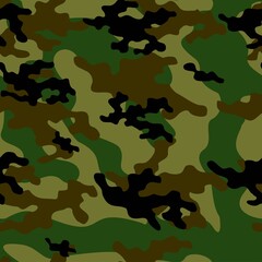 Fototapeta premium green military camouflage vector seamless print
