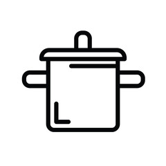 Card with brown boiling pot on fire. Vector illustration.