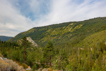 High angle view of some landscape around Lake Tahoe area