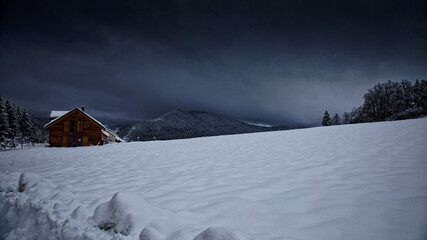 Paysages de neige dans le Vercors hiver 2020/2021 pendant la crise du COVID 19