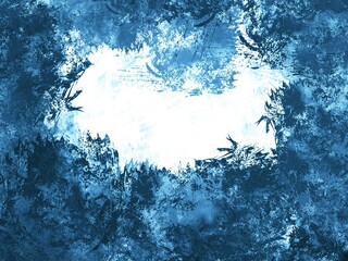 Blue and white abstract decorative grange texture background. Digital art illustration