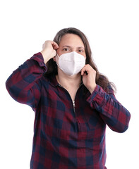 Woman with FFP2 mask