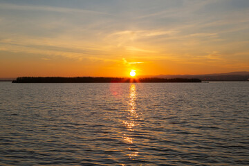 nice sunset in a lagoon