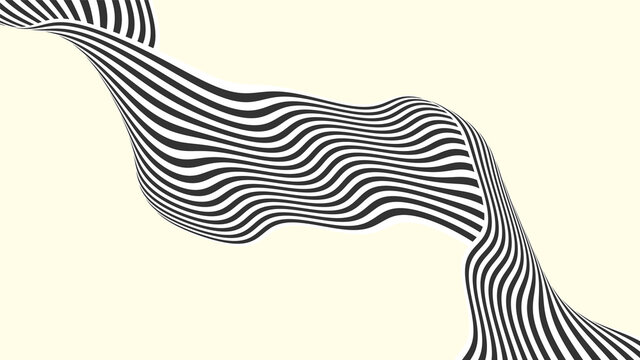 Striped monochrome lines. An optical Illusion. Vector illustration.