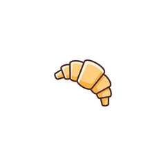 Illustration of Croissant Bread Filled Color Icon - Fast Food Icon Set Vector Illustration Design.
