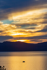 Sunset landscape of Lake Tahoe