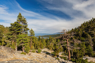 Sun rise landscape around the Emerald Bay of Lake Tahoe
