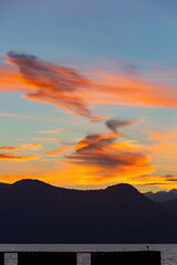 Sunset landscape of Lake Tahoe