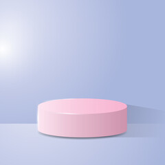 Product presentation, mock up, show cosmetic product, Podium, stage pedestal or platform. Abstract minimal scene with cylinder podium. 3d vector.